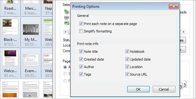 Evernote 4 - Druckfunktion