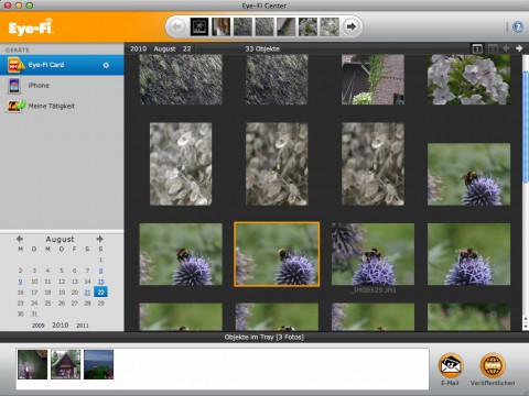 Eye-Fi Center: E-Mail-Versandfunktion