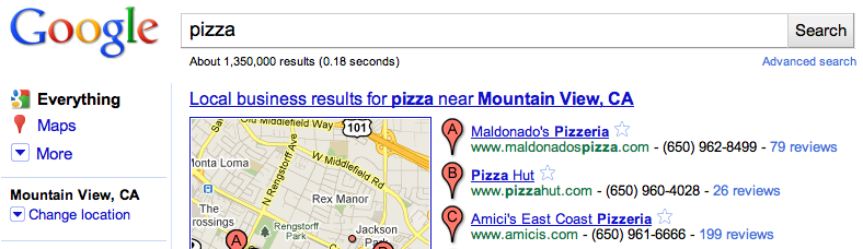 Google erlaubt Ortswechsel.
