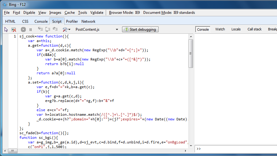 F12-Entwicklertools im IE9 Platform Preview 6 (Quelle: Microsoft)