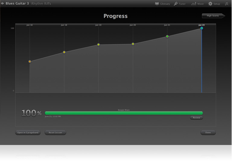 iLife 11 - Garage Band Lernfortschritte