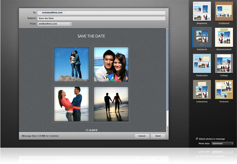 iLife 11 - iPhoto E-Mailexport ausgewählter Bilder