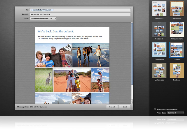 iLife 11 - iPhoto E-Mailexport ausgewählter Bilder