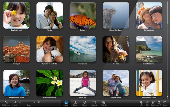 iLife 11 - iPhoto Vollbildansicht Ereignisse