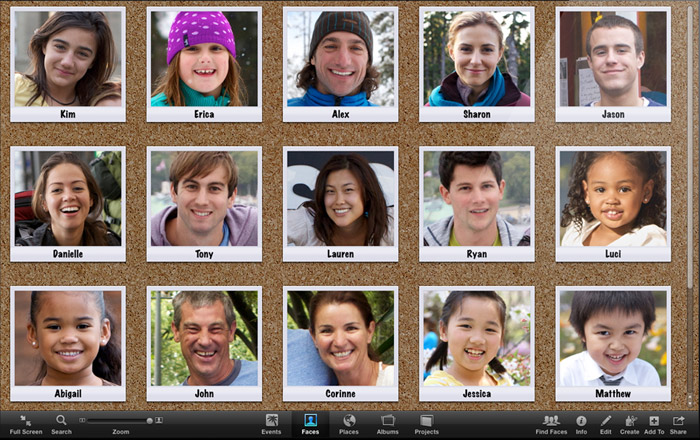 iLife 11 - iPhoto Vollbildansicht Gesichter