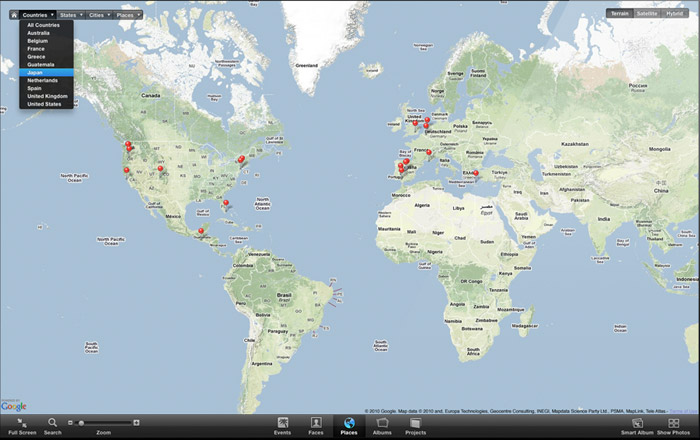 iLife 11 - iPhoto Vollbildansicht Karten