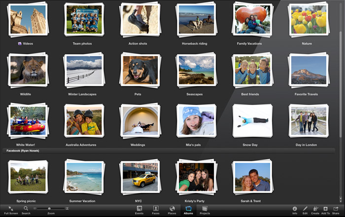 iLife 11 - iPhoto Vollbildansicht Alben