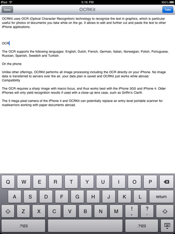 OCRKit Mobile - iPad