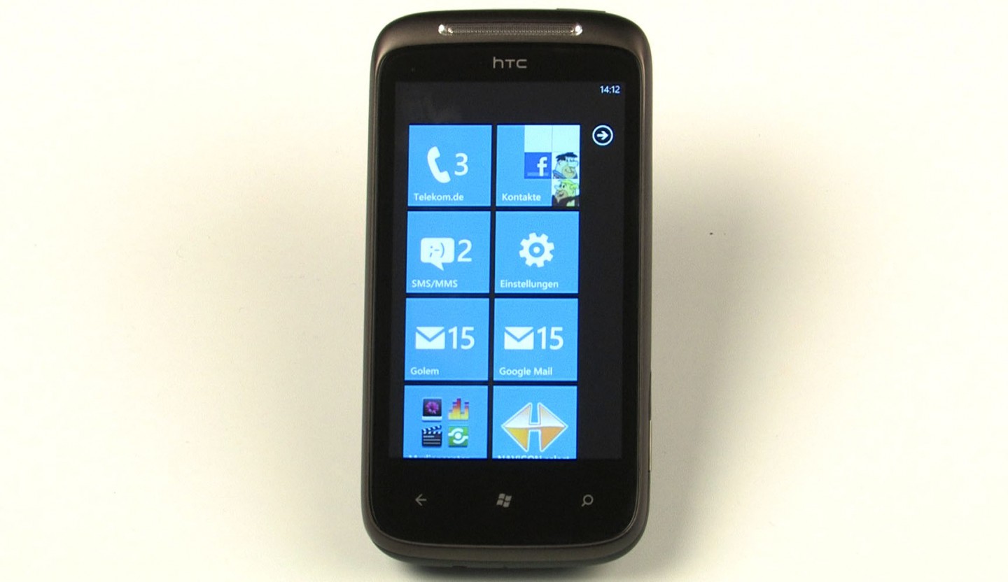 Startbildschirm von Windows Phone 7