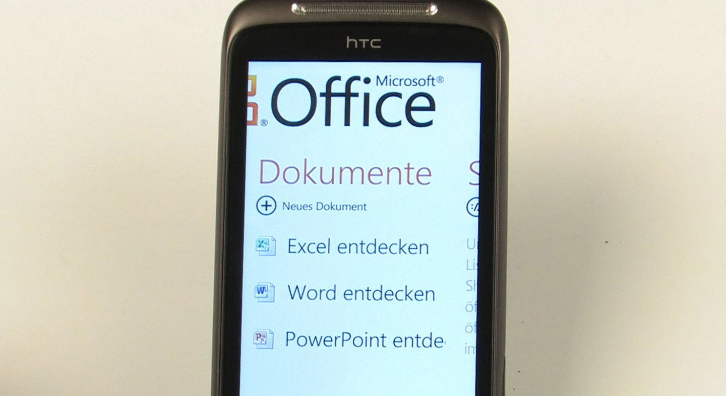 Office-Suite von Windows Phone 7