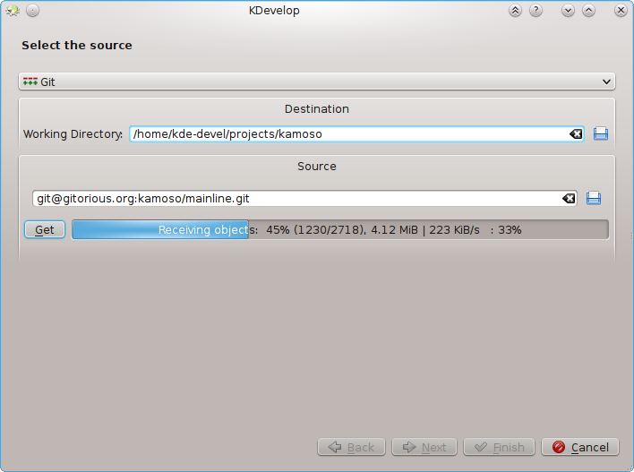 Git-Quellen in KDevelop 4.1 (Bild: Aleix Pol)