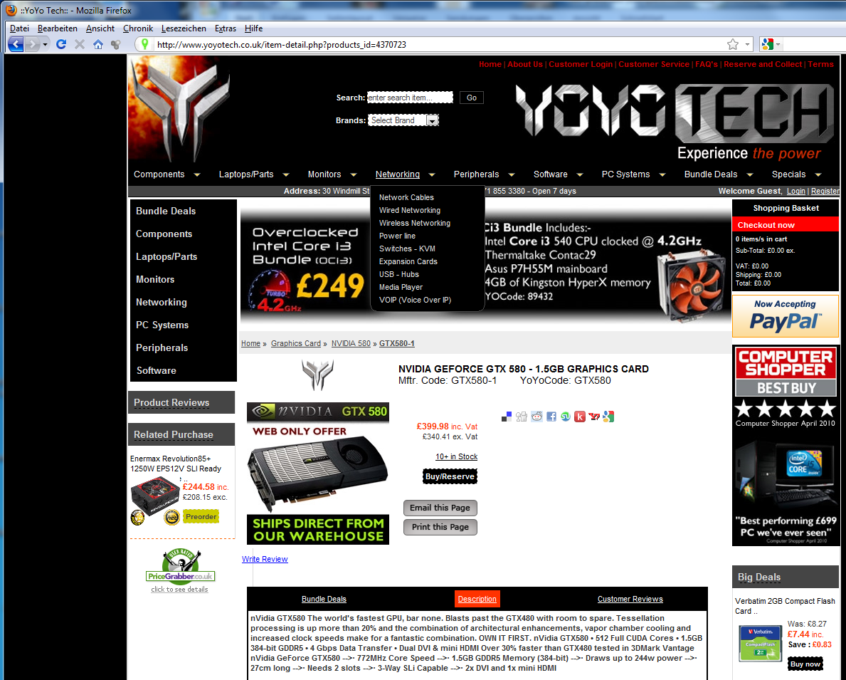 GTX 580 bei britischem Versender