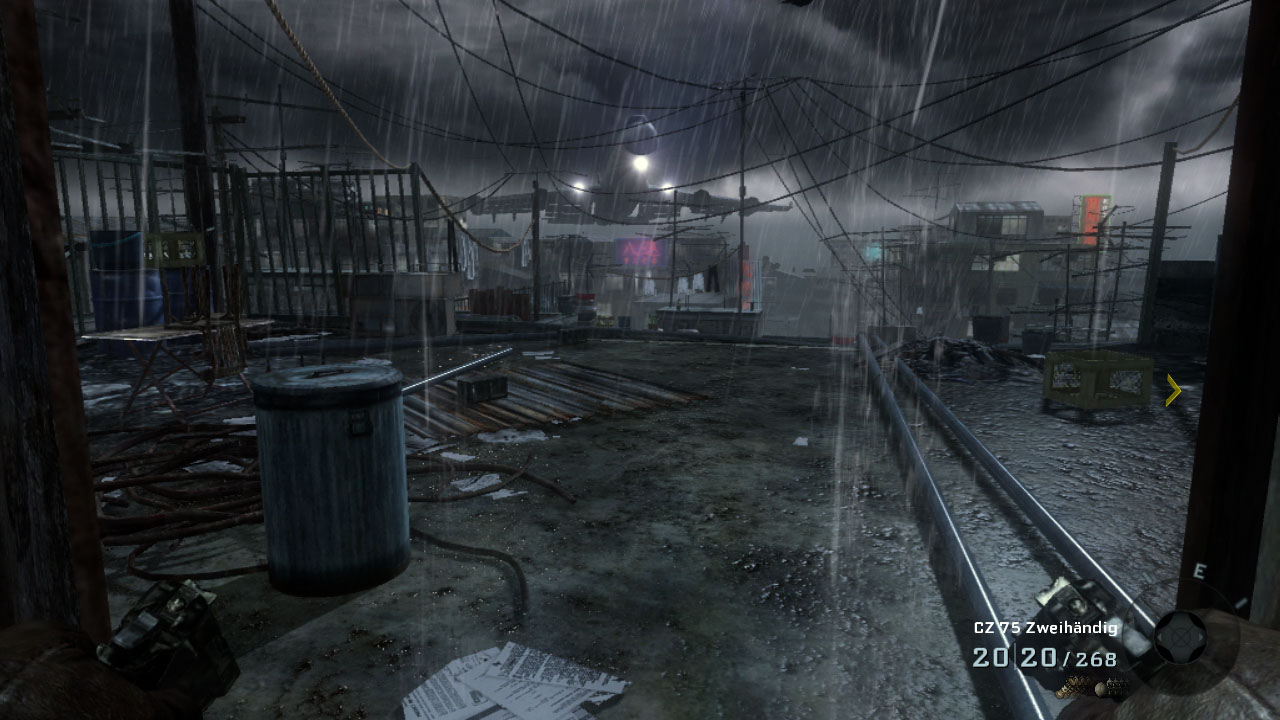 Action über den Dächern einer Stadt