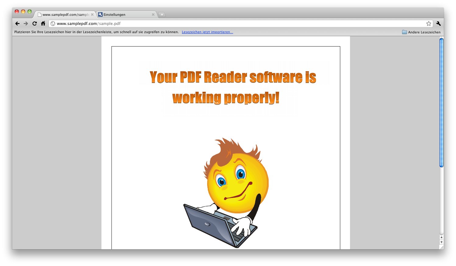 Chrome 8 mit integriertem PDF-Betrachter