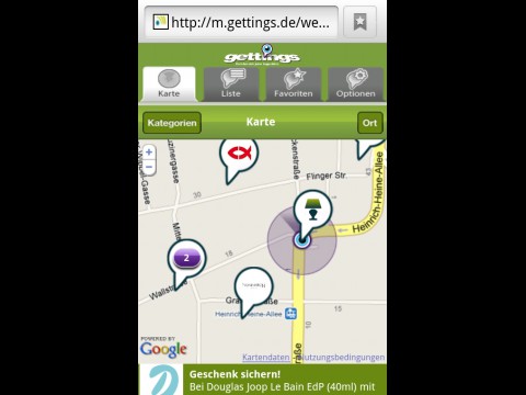 Gettings - Kartenansicht