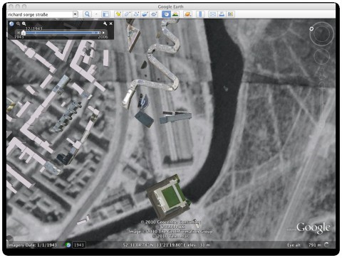 Die Geb&auml;ude werden in der historischen Ansicht nicht ausgeblendet.