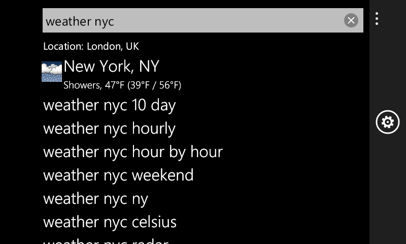 Google Suche für Windows Phone 7