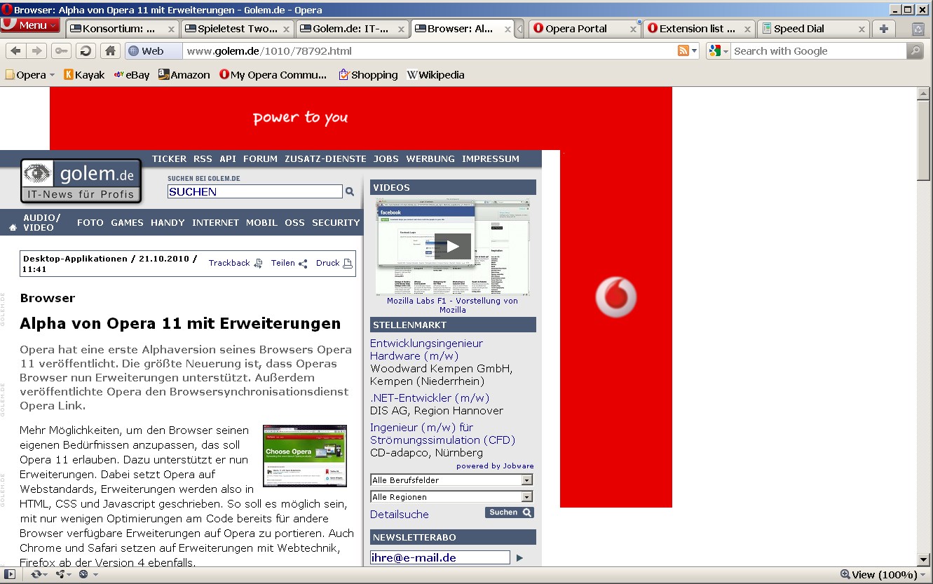 Opera 11 - Tab-Stapel geöffnet