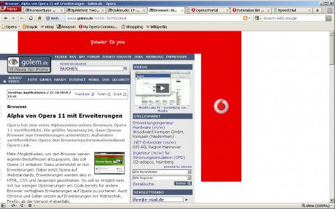 Opera 11 - Tab-Stapel ge&ouml;ffnet