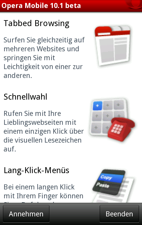 Opera Mobile 10.1 für Android