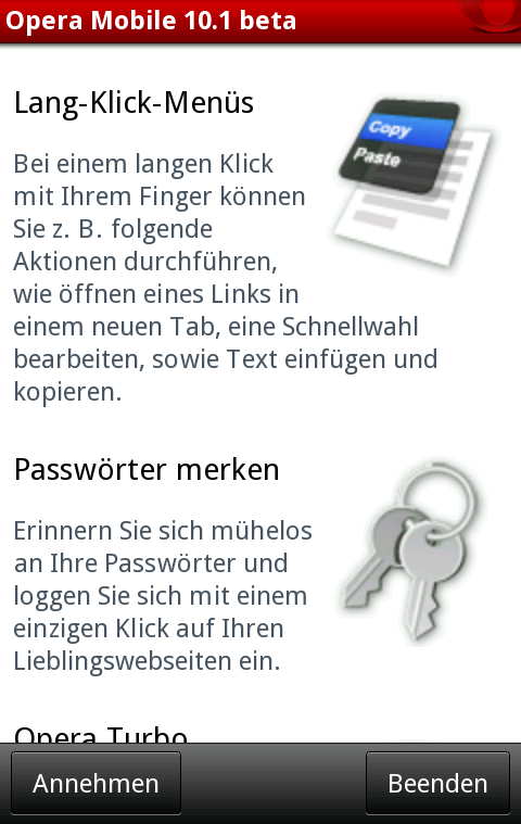 Opera Mobile 10.1 für Android