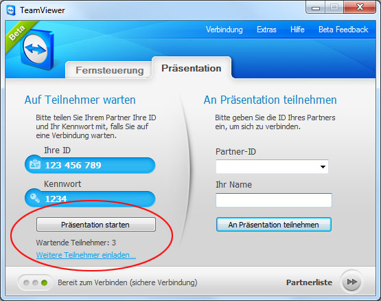 Teamviewer - Präsentation für mehrere Benutzer