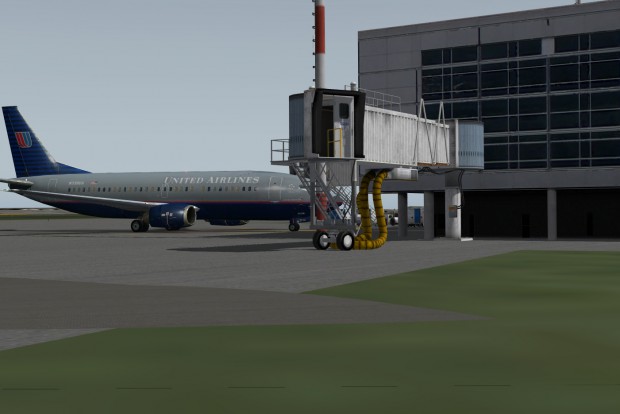X-Plane-10-Fluggastbrücken in X-Plane 9. Die folgenden Bilder sind vom November 2010.