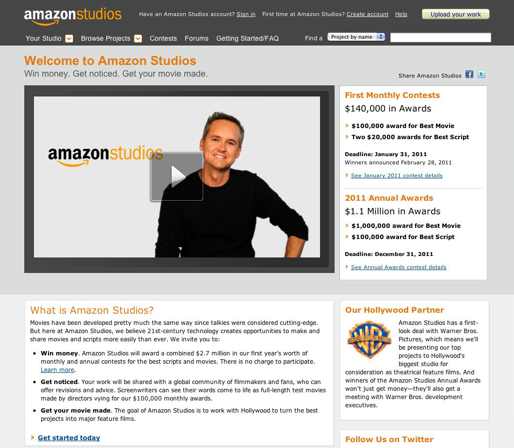 Amazon Studios - soll talentierte Filmschaffende groß rausbringen und Filmfreunde einbeziehen