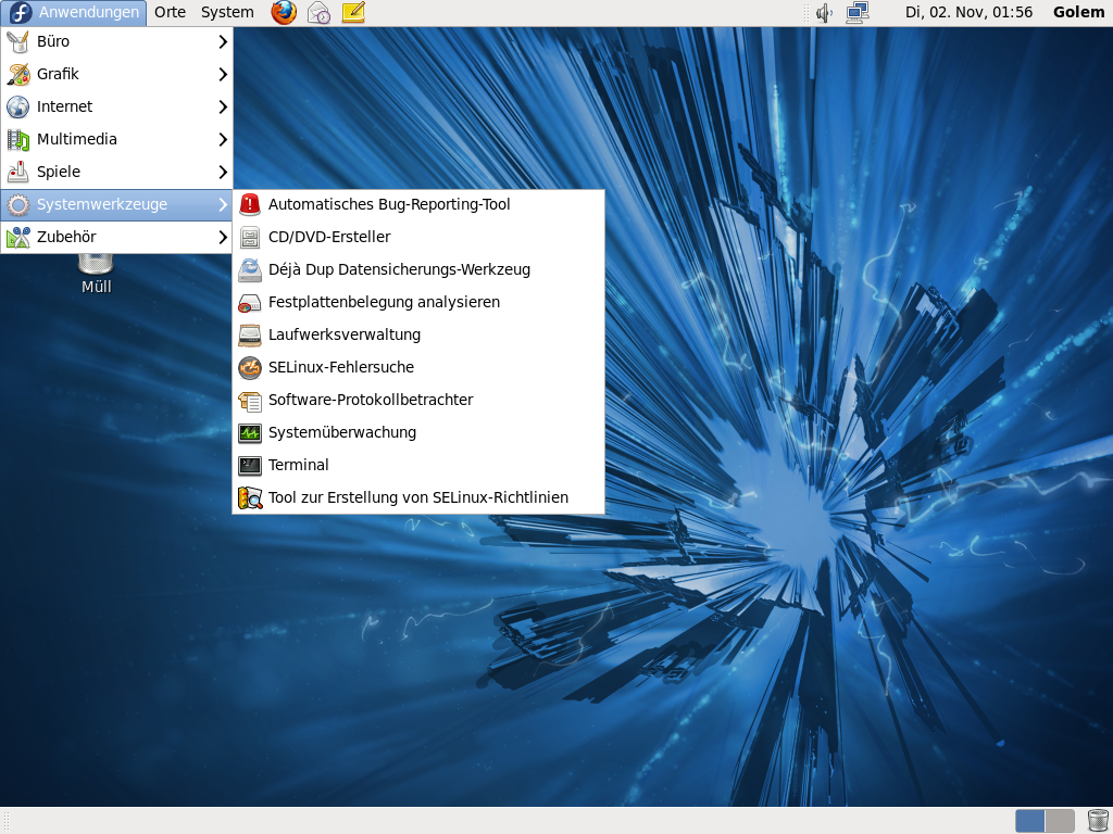 Fedora bringt auch Systemverwaltungswerkzeuge mit, etwa ein grafisches Frontend für das Sicherheitsframework SELinux.