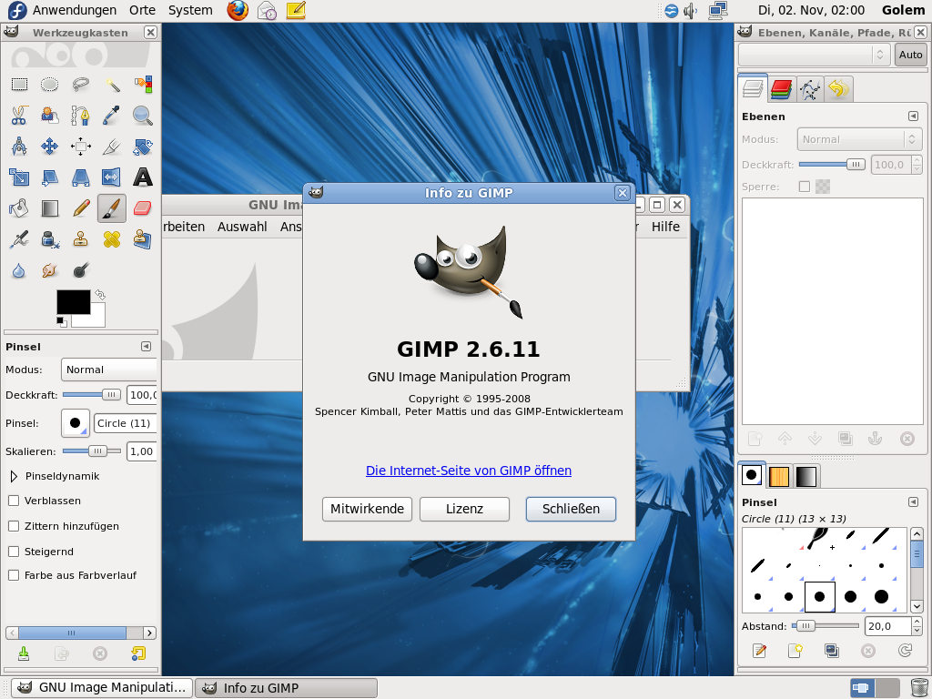 Die Bildbearbeitung Gimp haben die Entwickler in der aktuellen Version 2.6.11 eingepflegt.