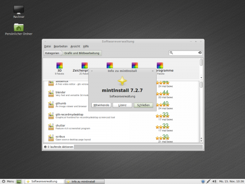 Das Softwarecenter wurde um neue Icons erweitert.