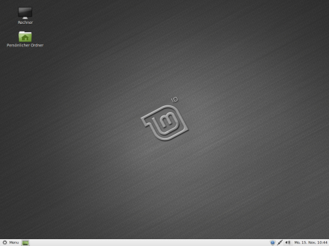 Der Desktop von Linux Mint 10 wurde mit einem neuen Theme ausgestattet.
