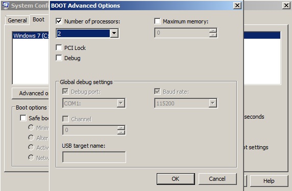 In der MSConfig können Nutzer die Prozessorkerne auf zwei limitieren.
