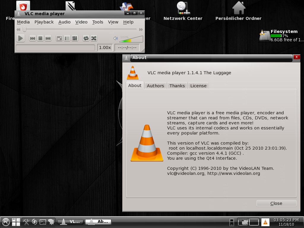 PCLinuxOS bringt den VLC-Media-Player mit.
