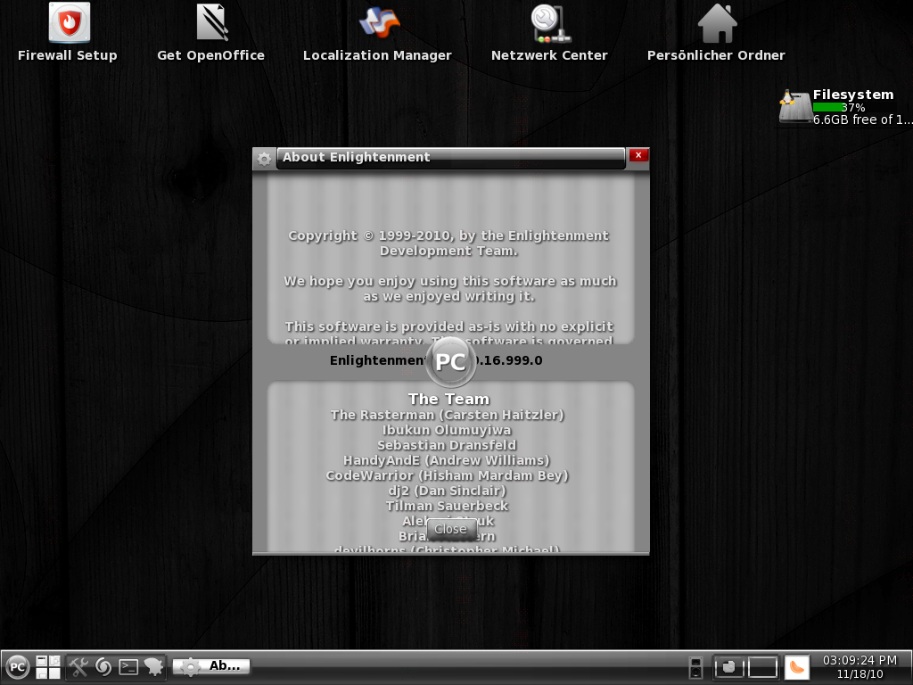 Der Enlightenment-Desktop liegt in einer Beta der Version E17 vor. 