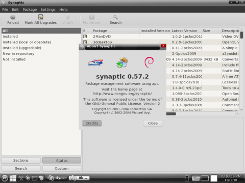 Trotz RPM-Dateien bringt PCLinuxOS den Paketmanager Synaptics mit. 