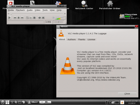 PCLinuxOS bringt den VLC-Media-Player mit.