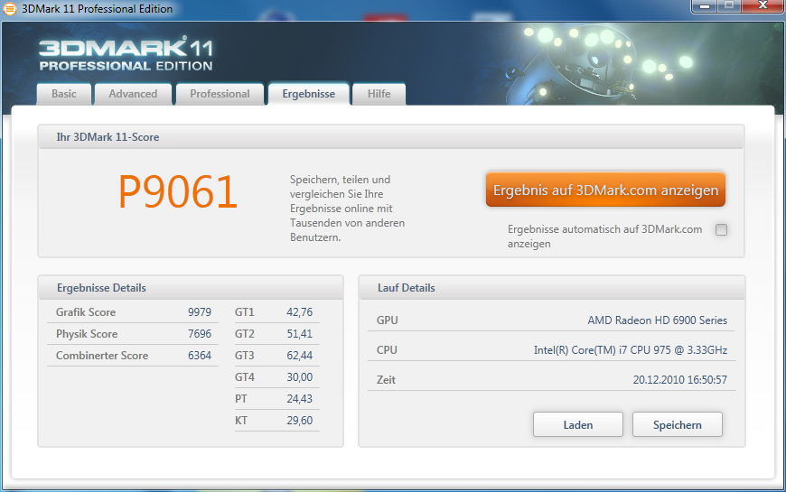 Ergebnis mit zwei Radeon 6970 im Crossfire-Modus