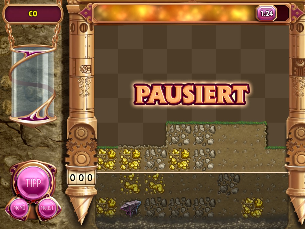 In der Diamantmine müssen Spieler Gold schürfen.