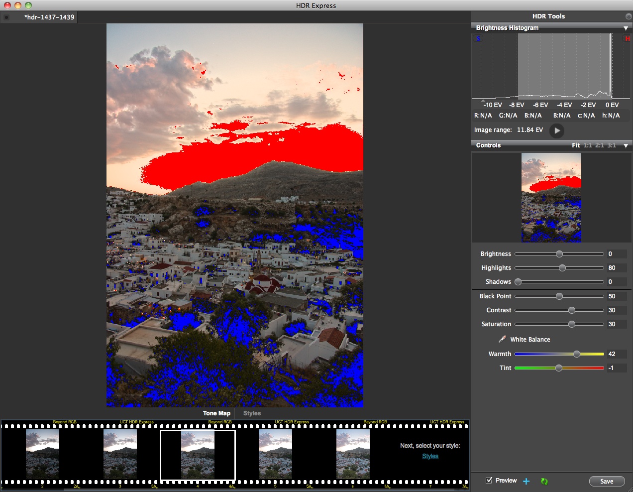 HDR Express - Hervorhebung von Unter- und Überbelichtungen