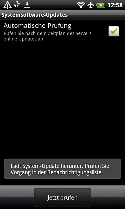 Desire HD - Systemupdate wird heruntergeladen