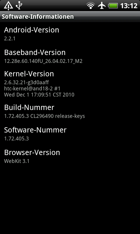 Desire HD mit Android 2.2.1