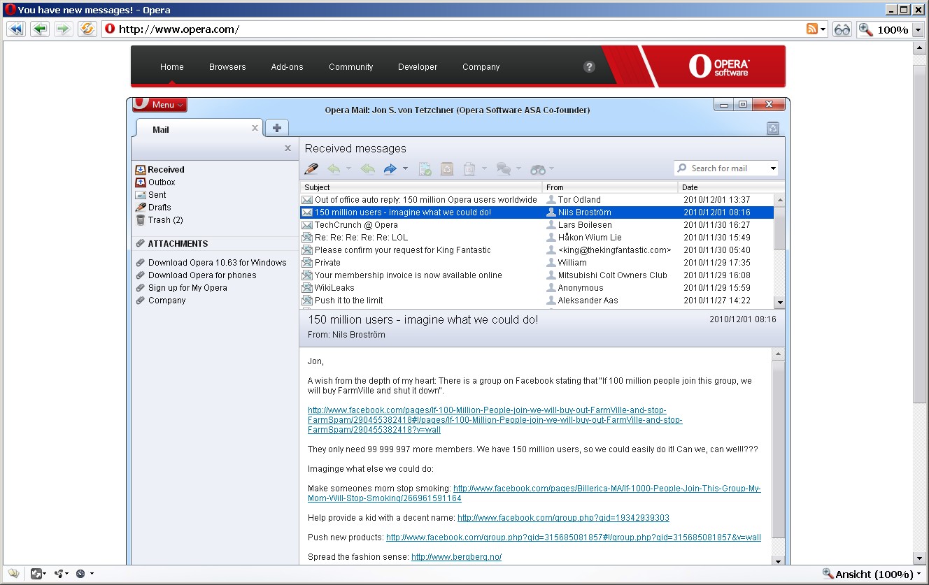 E-Mails des Opera-Gründers auf Opera.com