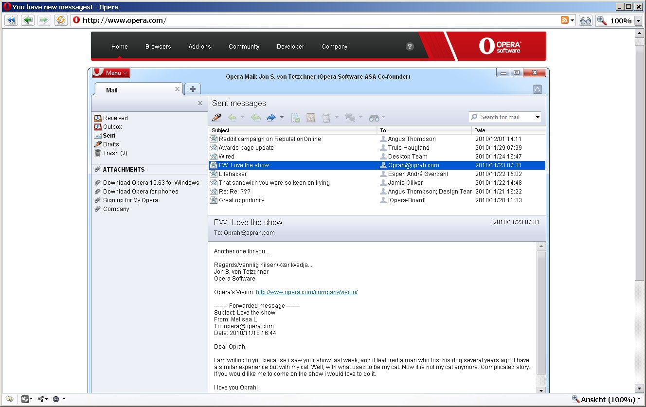 E-Mails des Opera-Gründers auf Opera.com