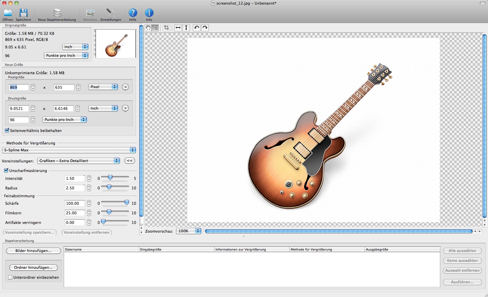 Photozoom Pro 4 - Grafik in Originalgröße