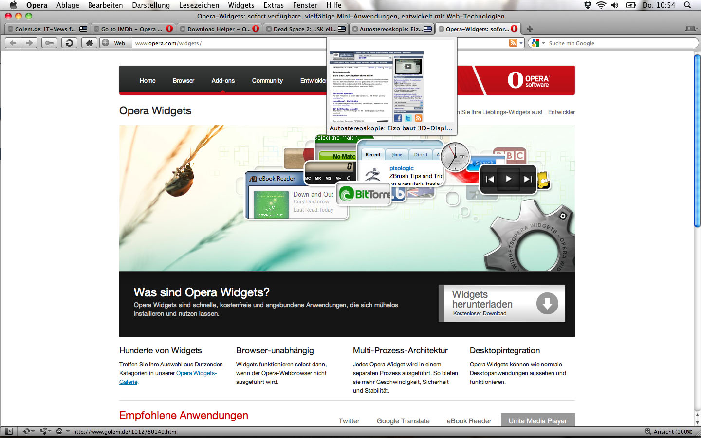 Opera 11 - Tabvorschau