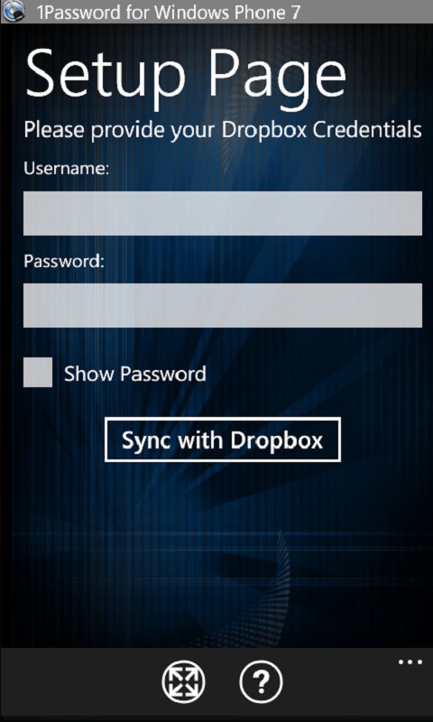 1Password für Windows Phone 7 - Synchronisation mit Dropbox