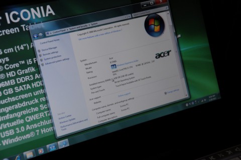 Touchpunkte und Prozessor des Notebooks