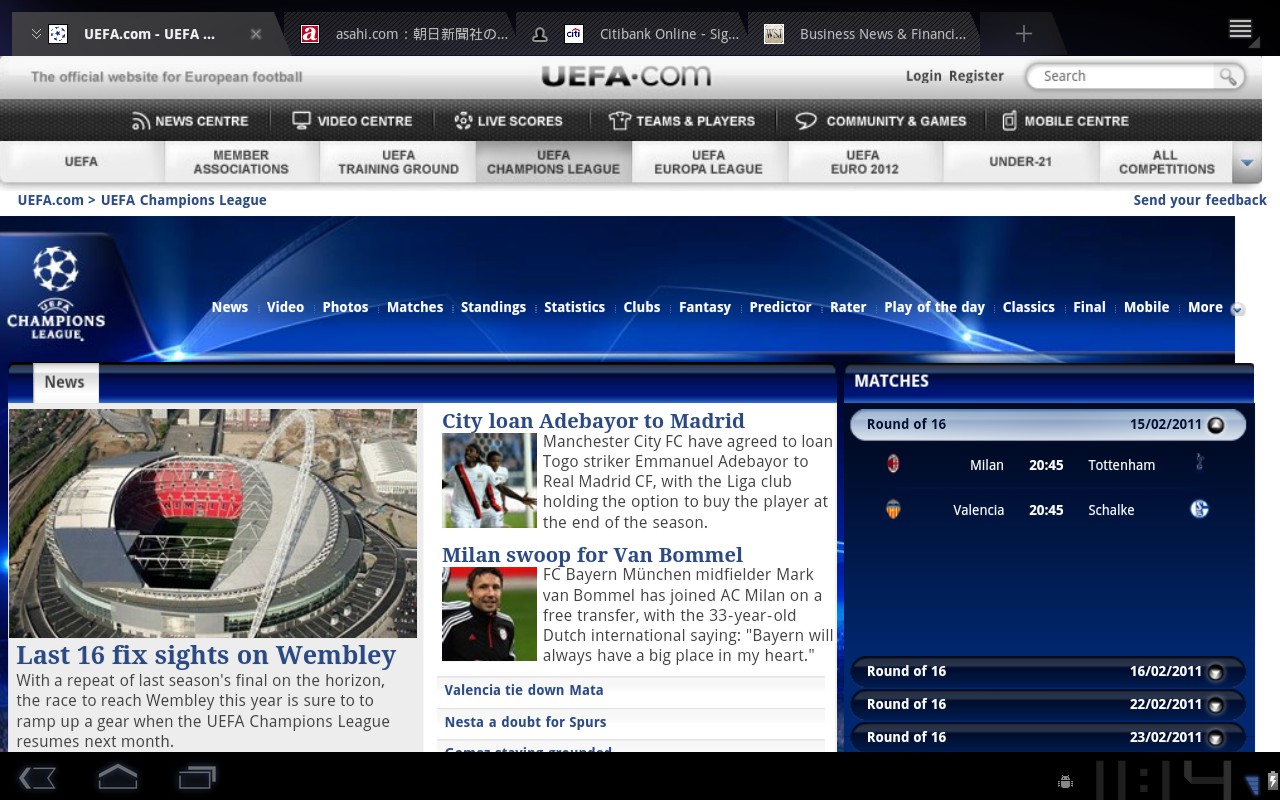 Browser in Android 3.0