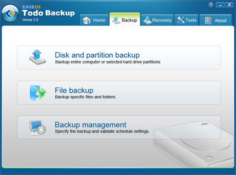 Easeus Todo Backup 2.0 - Backup-Einrichtung
